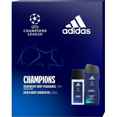 Adidas UEFA Champions League Edition VIII deodorant sklo 75 ml + sprchový gél 250 ml darčeková sada