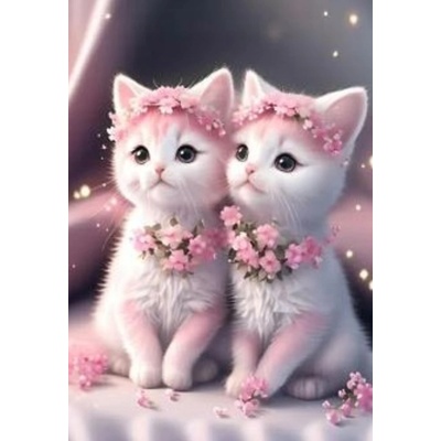 Norimpex - Puzzle Diamant painting: Pink kittens 30x40cm - 1 - 39 piese