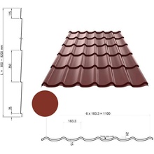 Ruukki Taškové tabule 30 Monterrey Červená 1 m²