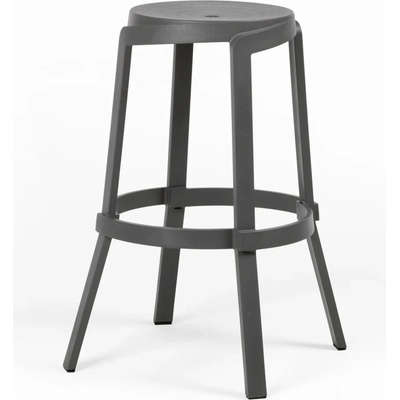 Nardi Šedá plastová zahradní barová židle Stack Maxi 76,5 cm