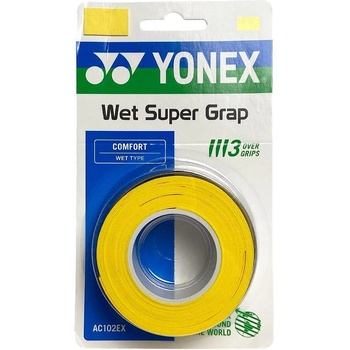 YONEX Грипове Yonex WET SUPER GRAP Yellow - 3 броя (AC102-3 Y)