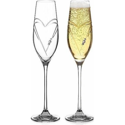Diamante Swarovski Poháre na sekt Hearts 2 x 210 ml