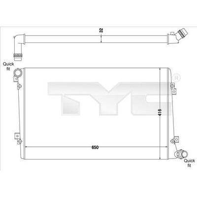 Chladič, chlazení motoru TYC 737-0063-R (7370063R)