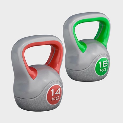 Gorillasports Kettlebells cementový poplastovaný 14 kg a 16 kg