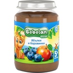 Bebelan Плодово пюре Bebelan Puree - Ябълки и боровинки, 190 g (3822) - baby