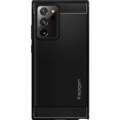 Spigen Rugged Armor Case - тънък качествен силиконов (TPU) калъф за Samsung Galaxy Note 20 Ultra (черен)