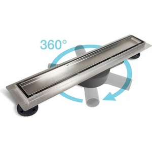Balneo Комплект душ канал с капак 80 см Balneo 360 Drain, четкана неръждаема стомана (360-800)