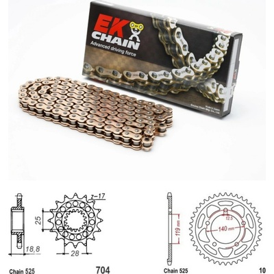 EK Chain Řetězová sada BMW F 750 GS 18-24