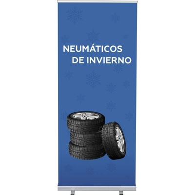 Jansen Display Set Roll-baneru Budget s vytištěným motivem, Zimní pneumatiky, španělsky, 870 x 2080 mm