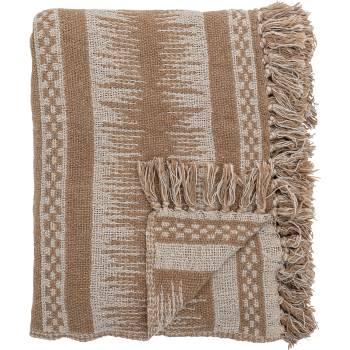 Bloomingville Одеяло Marmi с ресни 130 x 160 см светлокафяво (82066433)