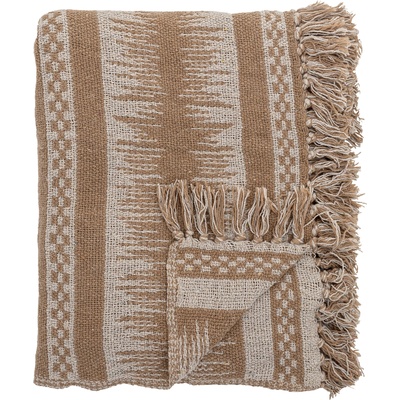 Bloomingville Одеяло Marmi с ресни 130 x 160 см светлокафяво (82066433)