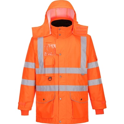Portwest RT27 reflexná vetrovka Hi Vis Traffic 7v1 RIS oranžová