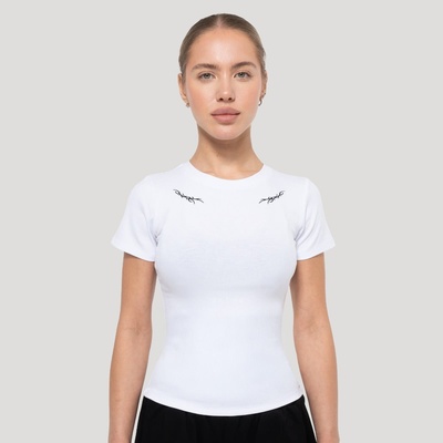 GymBeam Дамска тениска Tribal Ribbed White XL