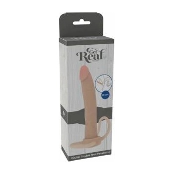 ToyJoy Get Real Double Trouble Silicone Dual-Ended Model 16cm Beige