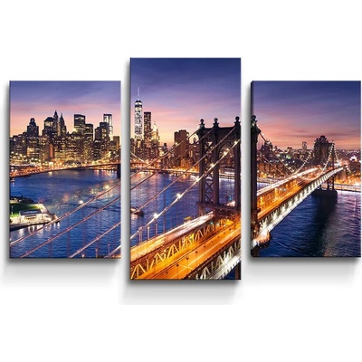 Sablio Obraz - 3-dílný Most v New Yorku - 75x50 cm