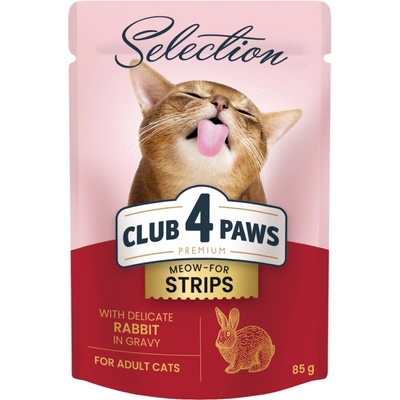 CLUB 4 PAWS Premium Plus prúžky s kralikom v omačke 85 g