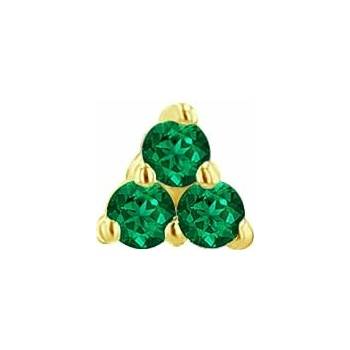 Eppi Zlatá piercing náušnica so smaragdmi Rossi E46047