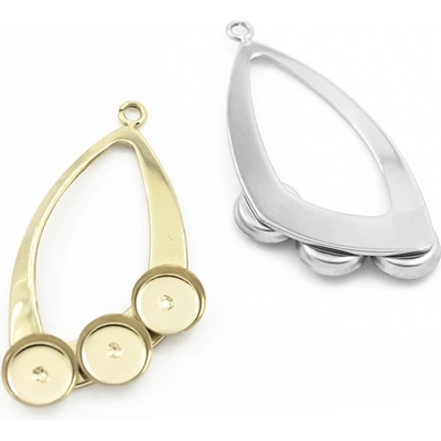 Přívěsek 32mm s lůžkem 3x6mm - 1Ks - Light Gold SL