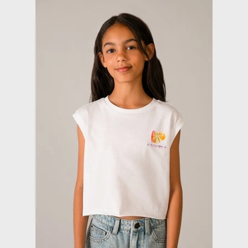 MAYORAL Бяла тениска презрамки с цветна графика на гърба за момиче Mayoral