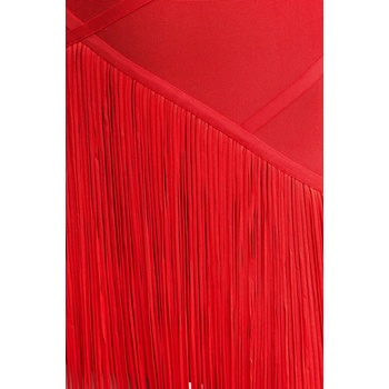 Herve Leger Рокля Herve Leger Josephine в червено къса с кройка по тялото FRI8513807 (FRI8513807)