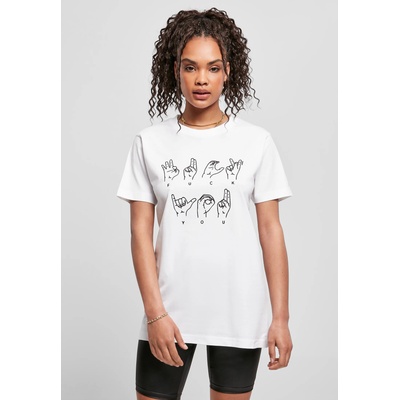 Mister Tee Дамска тениска в бял цвят Mister Tee Ladies FU Sign Language UB-MT1900-00220 - Бял, размер XXL
