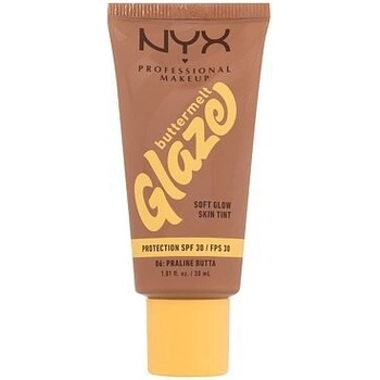 NYX Professional Makeup Buttermelt Glaze Soft Glow Skin Tint SPF30 rozjasňující make-up s uv ochranou 06 Praline Butta 30 ml