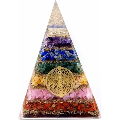 AWM Orgonit Pyramida - Sedm Čaker Květ Života - 7,5cm 1ks