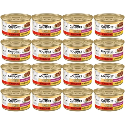 Purina Gourmet Gold s hovädzím a kuracím mäsom v omáčke 48 x 85 g