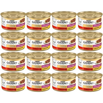 Purina Gourmet Gold s hovädzím a kuracím mäsom v omáčke 48 x 85 g