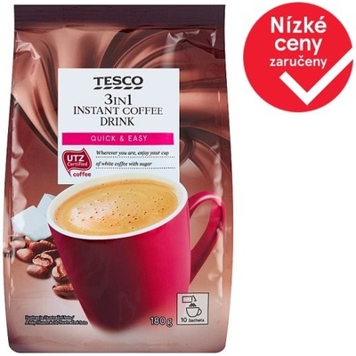 Tesco 3v1 instantní kávový nápoj v prášku 10 x 18 g