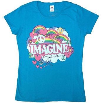 John Lennon Риза Rainbows, Love & Peace Womens Light Blue L (JLTS02LBL03)