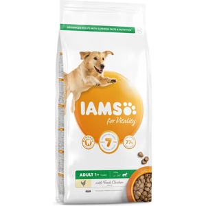 Iams кучешка храна за възрастни големи породи, пиле 12 кг