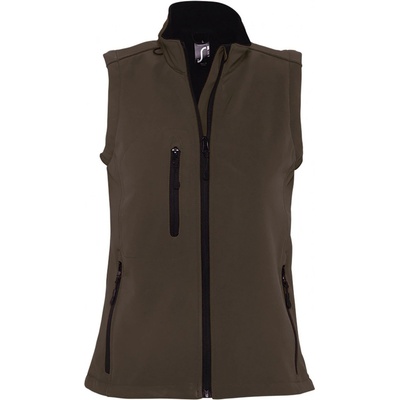 Sols dámska softshellová vesta Rallye Women 46801394 Dark chocolate