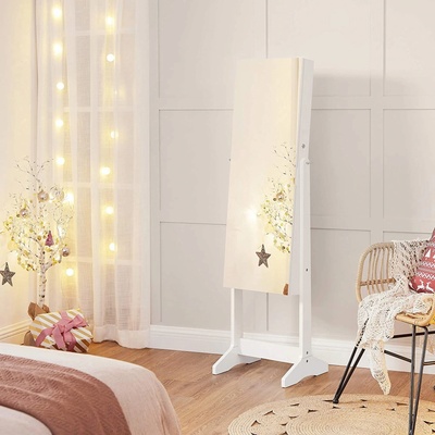 Songmics stojací skříňka na šperky a make-up bílá JJC002W01 – Zboží Mobilmania