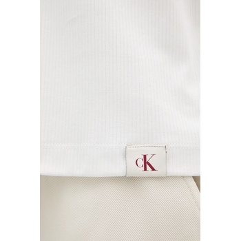 Calvin Klein Jeans Памучна тениска с яка Calvin Klein Jeans в бяло с изчистен дизайн LV04RB282G (LV04RB282G)