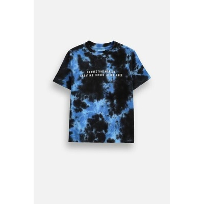 COCCODRILLO Bavlněné tričko s krátkým rukávem černý s barvením tie dye
