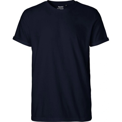 Neutral pánske tričko s ohrnutými rukávmi navy modré