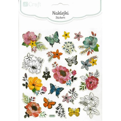 DP CRAFT Samolepky papírové DPNK-045 kytky a motýli