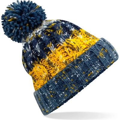 Beechfield s bambulí Corkscrew Beanie B486 námořní modrá-žlutá