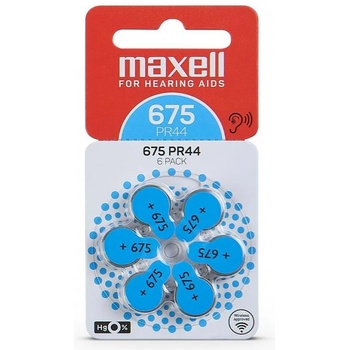 Maxell Батерия цинково въздушна maxell za675 6 бр. бутонни за слухов апарат в блистер (ml-bz-za675)