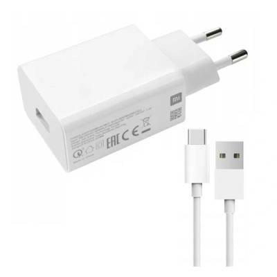 Xiaomi захранващо зарядно usb гнездо, 22.5w, бързо зарядно + кабел type-c, бяло, насипно (MDY-11-EP / LB4173U0324503(D))
