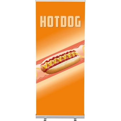 Jansen Display Set Roll-baneru Budget s vytištěným motivem, Hot Dog, anglicky, 870 x 2080 mm