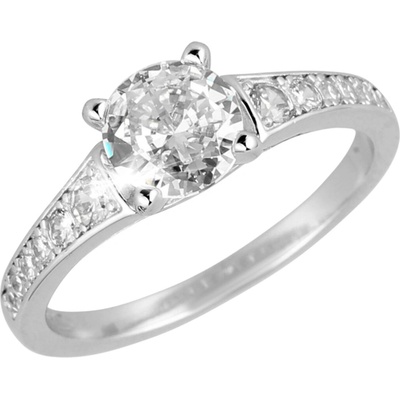 Pavona Strieborný prsteň so zirkónmi biely štvorec 15009.1 crystal