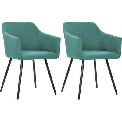 vidaXL Трапезни столове, 2 бр, зелени, текстил (247070)