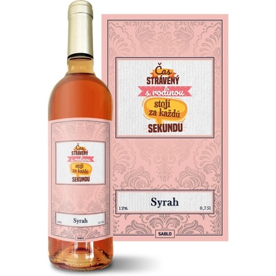 Sablio Čas strávený s rodinou Syrah ružové suché víno 12 % 0,75 l (čistá fľaša)