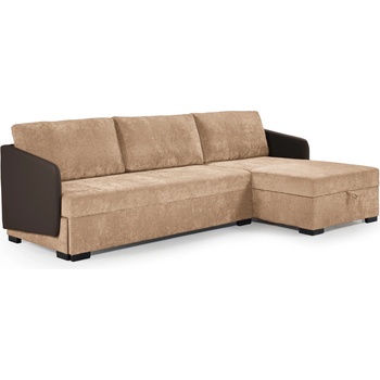 Home Finishing Десен ъглов диван oslo с механизъм за сън-тъмно кафява ЕКО кожа (mmpat29rm-hev20710)