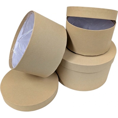Floristický box s vnitřní folií FB24121 v setu 3 kusy - 16,5x9cm 19x11cm 23x12,5 - 99 přírodní