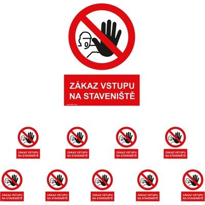 Walteco Zákaz vstupu na staveniště 210x297mm, formát A4, plastová tabulka Množství: 10 ks , 20035BP2