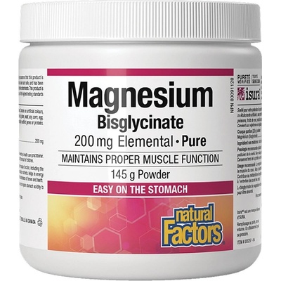Natural Factors Magnesium Bisglycinate Pure 200 mg, 145 Grams