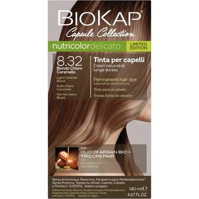 Biokap Delicato barva na vlasy 8.32 karamel, 140 ml